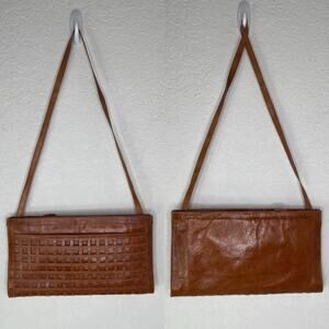 Lorenzo Genuine caramel Leather Shoulder bag/Clutch Handbag Made in India Casual